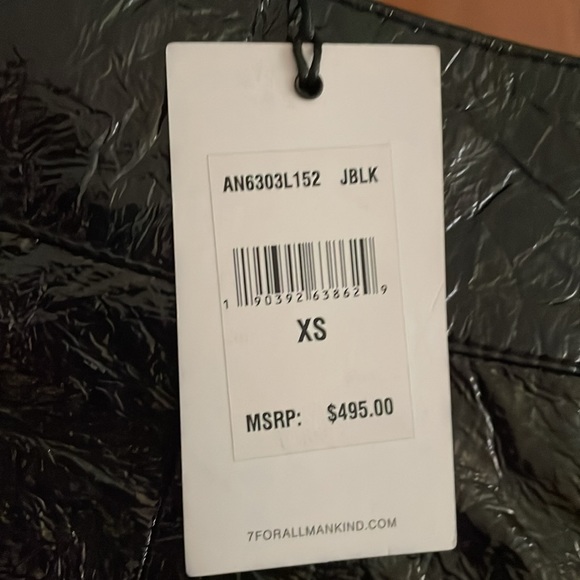 NWT 7 For All Mankind Leather Mini Button Down Skirt Front Pockets Size XS - Picture 13 of 13